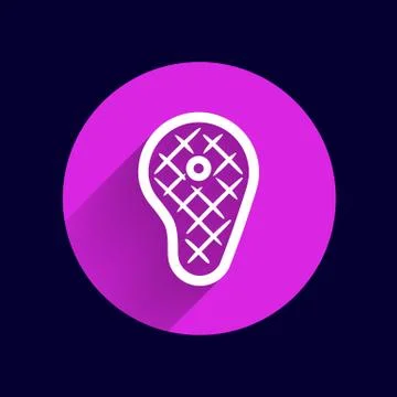 Vector grilled meat beef with calligraphic inscription Stock Illustration