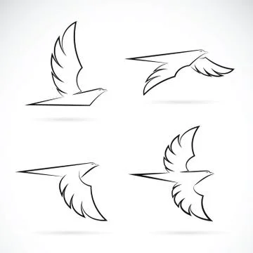 Vector group of an eagle design on white background. Illustrazione stock
