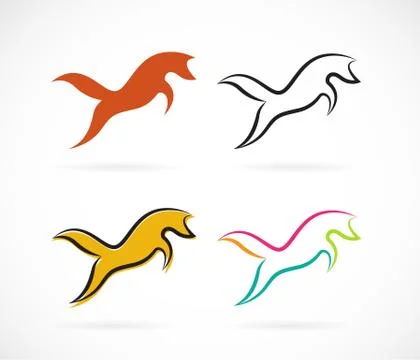 Vector group of fox design on white background. Vector fox for your design. Stock Illustration