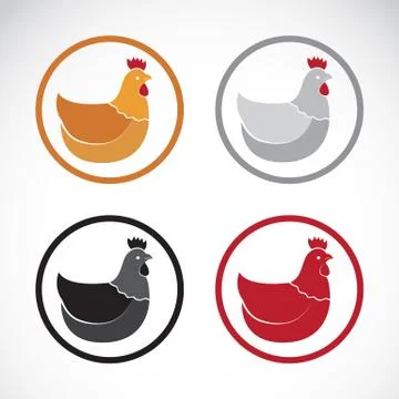 Vector group of hen design on white background. Stock Illustration