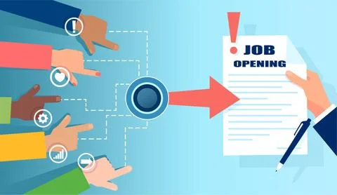 Vector of a group of people applying to a job opening Stock Illustration