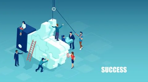 Vector of a group of people building a thumb up like sign Stock Illustration