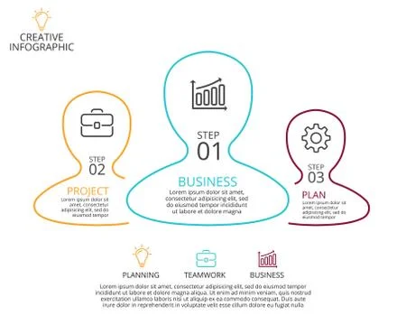 Vector group of people infographic, cycle diagram, teamwork graph, presentation Illustrazione stock