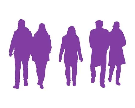 Vector group of people walking Stock Illustration