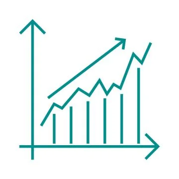 Vector growing chart graph icon business arrow progress diagram Stock Illustration