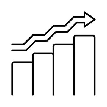 Vector growing chart graph icon business arrow progress diagram Illustrazione stock