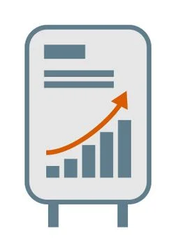Vector growing chart graph icon business arrow progress diagram Illustrazione stock