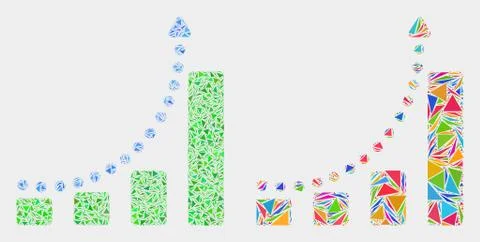 Vector Growing Chart Trend Mosaic Icon of Triangle Items 库存插图