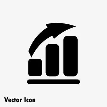 Vector growing graph icon. Stock Illustration