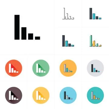Vector growing graph icon Stock Illustration