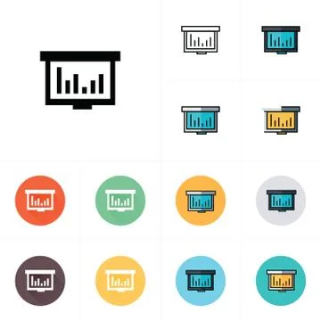 Vector growing graph icon Stock Illustration