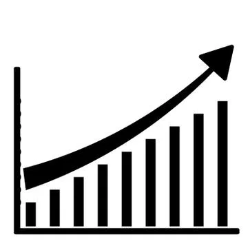 Vector growing graph icon Stock Illustration