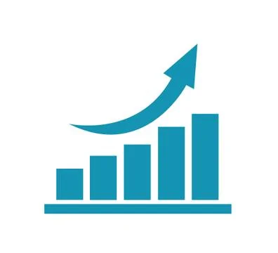 Vector growing graph icon Stock Illustration