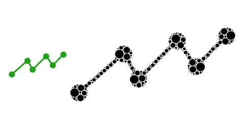 Vector Growing Trend Collage of Small Circles Stock Illustration