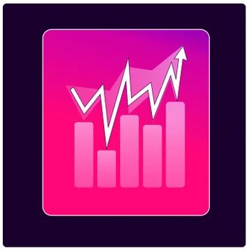Vector growth progress rose arrow on box Stock Illustration
