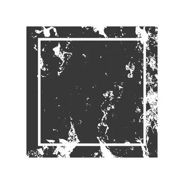 Vector Grunge abstract square Stamp label with white line. Distress grain s.. Stock Illustration