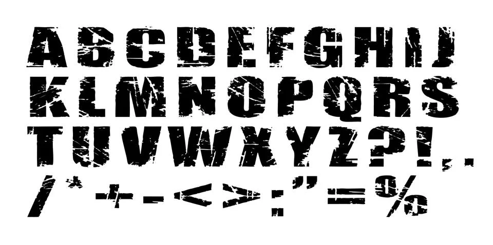 Vector Grunge Alphabet Stock Illustration