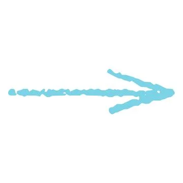 Vector grunge arrow of blue color with the effect of a wax crayon. Illustrazione stock
