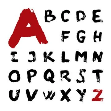 Vector grunge brush alphabet Stock Illustration