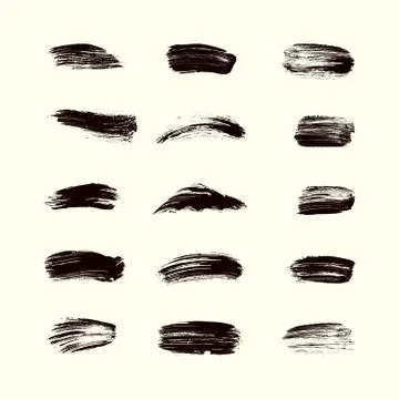 Vector grunge brushes. Black brush strokes set Stock Illustration