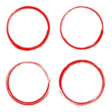 Vector grunge circle brush stroke frame isolated Stock Illustration