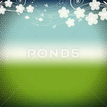 Vector of grunge floral background. stained-glass window style. Stock Illustration