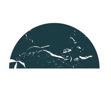 Vector Grunge half circle Stamp. Distress grain surface dust and rough backgr Stock Illustration