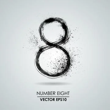 Vector grunge number - eight Stock Illustration