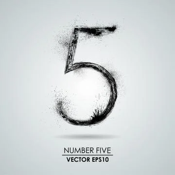Vector grunge number - five Stock Illustration
