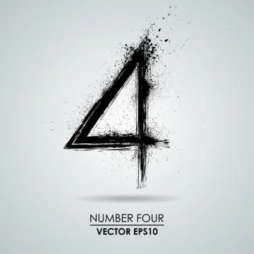 Vector grunge number - four Stock Illustration