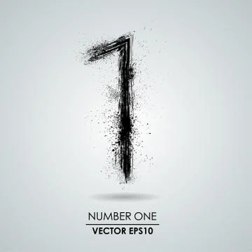 Vector grunge number - one Stock Illustration
