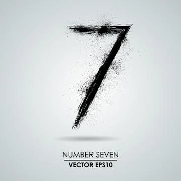 Vector grunge number - seven Stock Illustration