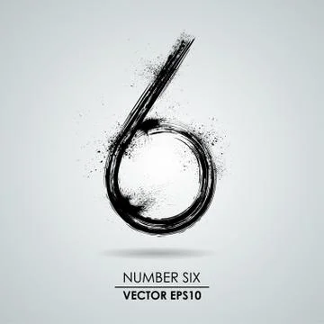 Vector grunge number - six Stock Illustration