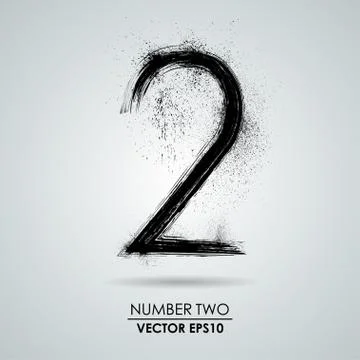 Vector grunge number - two Stock Illustration