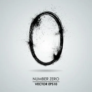 Vector grunge number - zero Stock Illustration