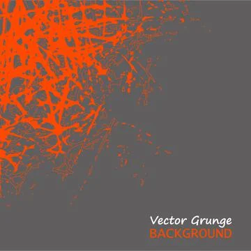 Vector Grunge orange Texture scratches on gray Stock Illustration
