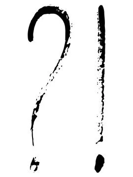 Vector grunge punctuation marks on white background. Hand drawn illustration Stock Illustration