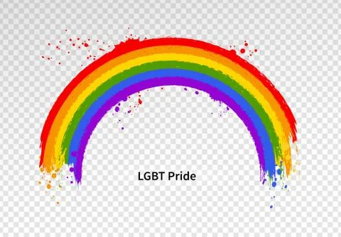 Vector grunge Rainbow arc in LGBT flag colors Stock Illustration