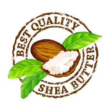 Vector grunge rubber stamp Best quality shea butter on a white background. Stock Illustration