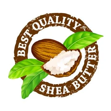 Vector grunge rubber stamp Best quality shea butter on a white background. Stock Illustration