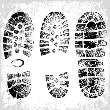 Vector Grunge Shoe Tracks Stock Illustration