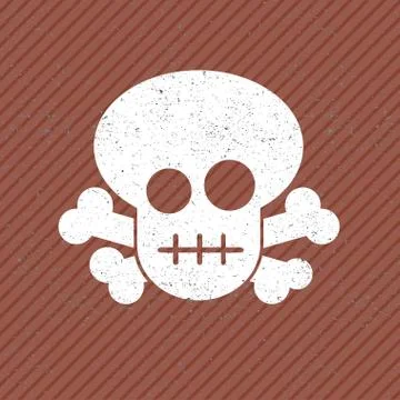Vector grunge skull icon Illustrazione stock
