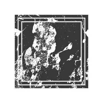 Vector Grunge square Stamp label with white line. Distress grain surface dust Stock Illustration