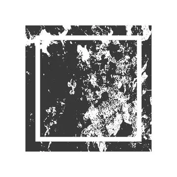 Vector Grunge square Stamp label with white line. Distress grain surface dust Stock Illustration
