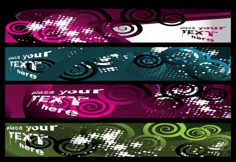 Vector grunge stylish banners with space for your text Stock Illustration