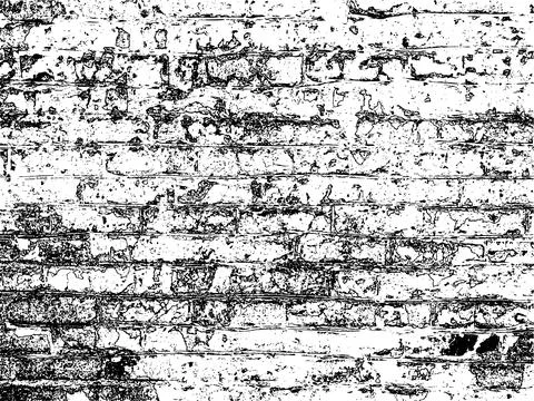 Vector grunge texture of old brick wall with damage and peeling paint Stock Illustration