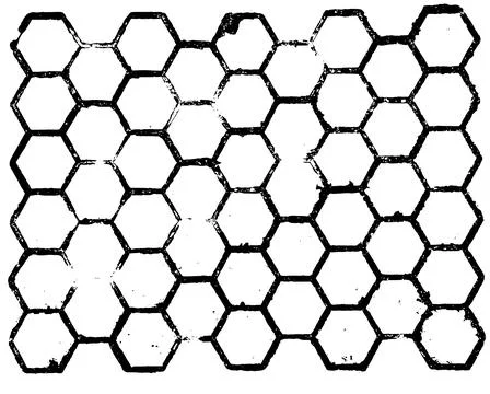 Vector grunge texture of an old stone hexagonal tile with damages Stock Illustration