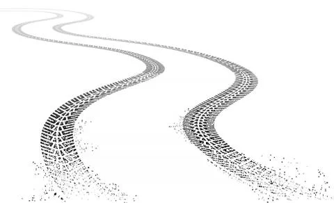 Vector grunge Tire tracks Stock Illustration