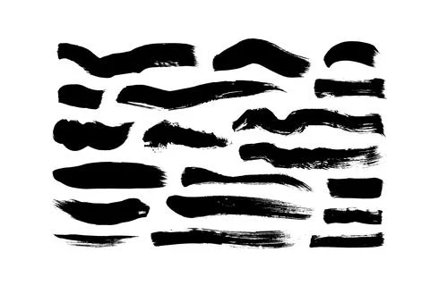 Vector grungy black paint brush strokes collection Stock Illustration