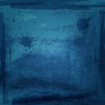 Vector grungy blue background with blots and splashes Stock Illustration